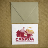  Rode Canada Landkaart Maple Leaf Briefkaart