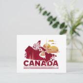  Rode Canada Landkaart Maple Leaf Briefkaart (Staand voorkant)