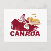  Rode Canada Landkaart Maple Leaf Briefkaart (Voorkant)