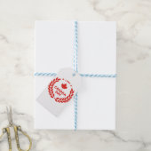 rode Canadese dag esdoornblad 1 juli Cadeaulabel (Met Touw)
