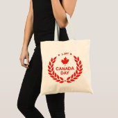 rode canadese dag esdoornblad 1 juli wit tote bag (Voorkant (product))