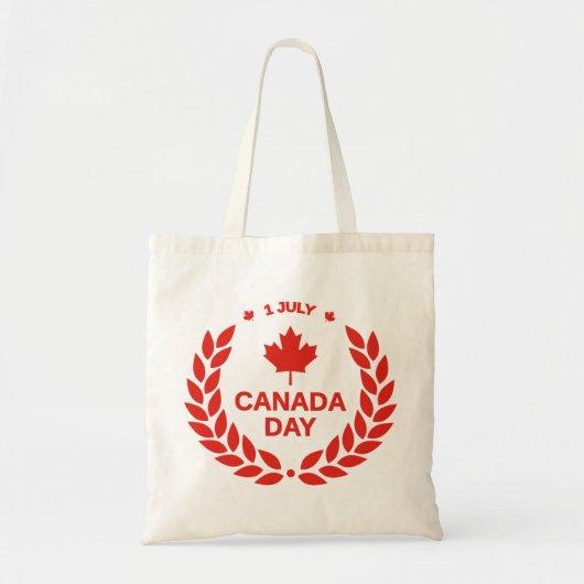 rode canadese dag esdoornblad 1 juli wit tote bag (Voorkant)