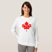 Rode Canadese esdoorn met bril T-shirt (Voorkant volledig)