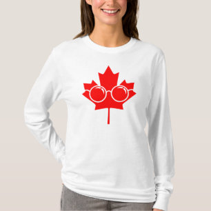 Rode Canadese esdoorn met bril T-shirt