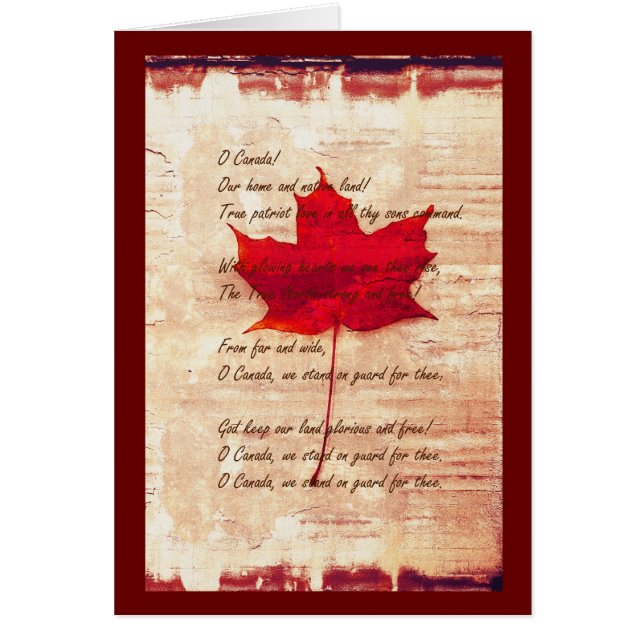 rode canadese esdoorn met volkslied (Voorkant)