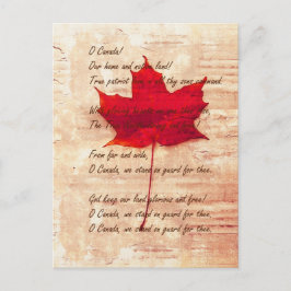 rode Canadese esdoorn met volkslied Briefkaart