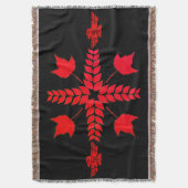 Rode Canadese esdoorn verlaat Thunderbird-kunstwer Deken (Voorkant Verticaal)