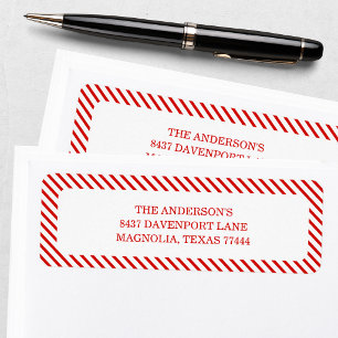 Rode Candiestrook Kerst Retouradres Etiket