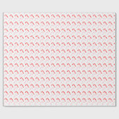 Rode Candy Cane Kerst Inpakpapier (Vlak)