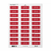 Rode Candy Cane Streep Retouradreslabels Etiket (Full Sheet)