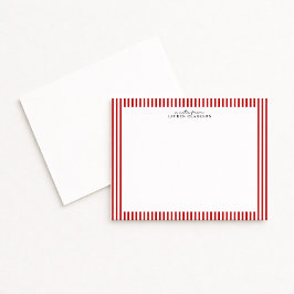 Rode Candy Stripe Moderne Notitiekaart Kaart