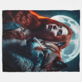 RODE CANIS LUPIS (WOLF) FLEECE DEKEN (Voorkant (Horizontaal))