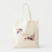 Rode Canvas tas met bloemen (Voorkant)