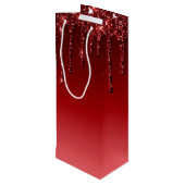 Rode Canvas tassen met diamantgarnaal Wijn Cadeautas (Achterkant Gekanteld)