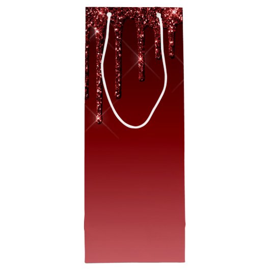 Rode Canvas tassen met diamantgarnaal Wijn Cadeautas (Achterkant)