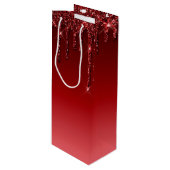 Rode Canvas tassen met diamantgarnaal Wijn Cadeautas (Voorkant Gekanteld)