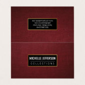 Rode canvasstof | Kunstcollecties Visitekaartje (Buitenkant ongevouwen)