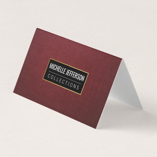 Rode canvasstof | Kunstcollecties Visitekaartje (Voorkant)