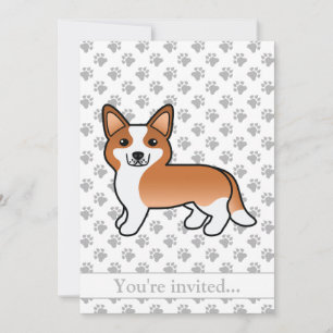 Rode Cardigan Welsh Corgi Hond Verjaardagsfeestje Kaart