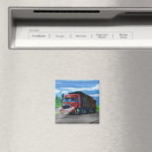 Rode Cargo Truck Driver Gift Magnet (Insitu (Vaatwasser))