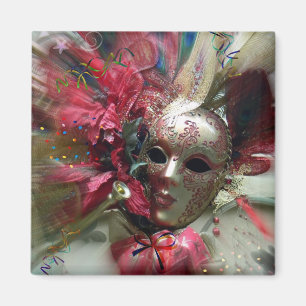 Rode Carnaval Fantasie Kunst Vierkante Magneet