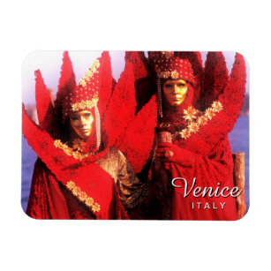 Rode carnaval kostuums - Venetië, Italië Magneet