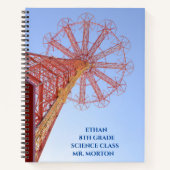 Rode Carnaval Structuur Coney  Schoolklaslokaal Notitieboek (Voorkant)