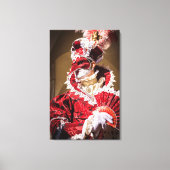 Rode carnavalsmasker in Venetië, Italië Canvas Afdruk (Voorkant)