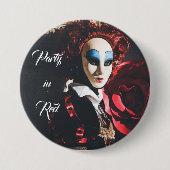Rode carnavalsmasker in Venetië, Italië Ronde Button 7,6 Cm (Voorkant)