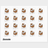 rode cartoon akita vierkante sticker (Vel)
