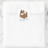 rode cartoon akita vierkante sticker (Tas)