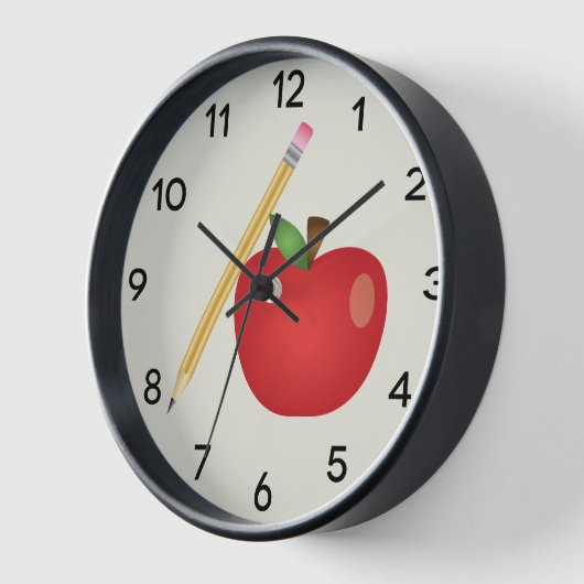 rode Cartoon appel en geel potlood (Hoek)