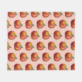 Rode Cartoon appelvruchten patroonherfsttijd Fleece Deken (Voorkant (Horizontaal))