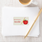 Rode Cartoon Apple en geel potlood & aangepaste na Etiket (Insitu)