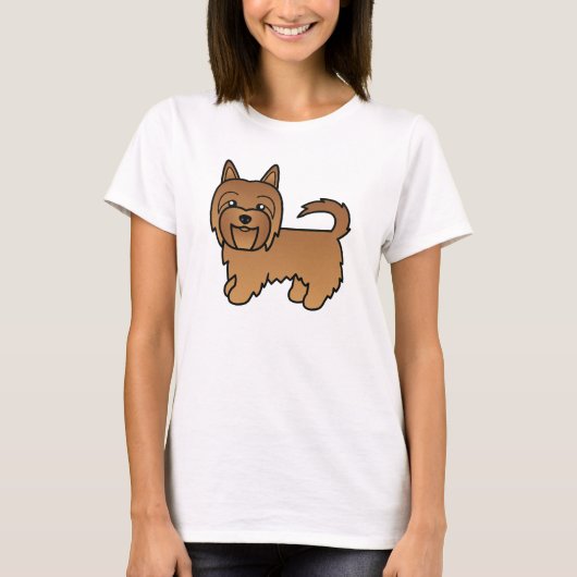 Rode Cartoon Australian Terrier T-shirt (Voorkant)