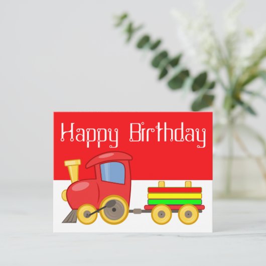 rode cartoon briefkaart (Staand voorkant)