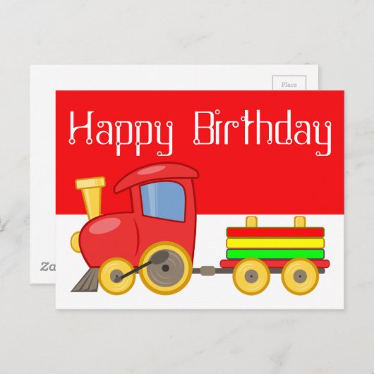 rode cartoon briefkaart (Voorkant / Achterkant)