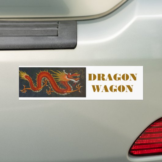 RODE CARTOON DRAGON BUMPERSTICKER (Op auto)