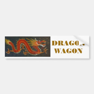 RODE CARTOON DRAGON BUMPERSTICKER