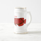 Rode cartoon in Arowana Bierpul (Voorkant rechts)