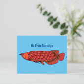 Rode cartoon in Arowana Briefkaart (Staand voorkant)