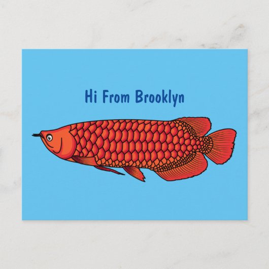 Rode cartoon in Arowana Briefkaart (Voorkant)