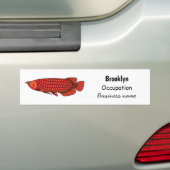 Rode cartoon in Arowana Bumpersticker (Op auto)