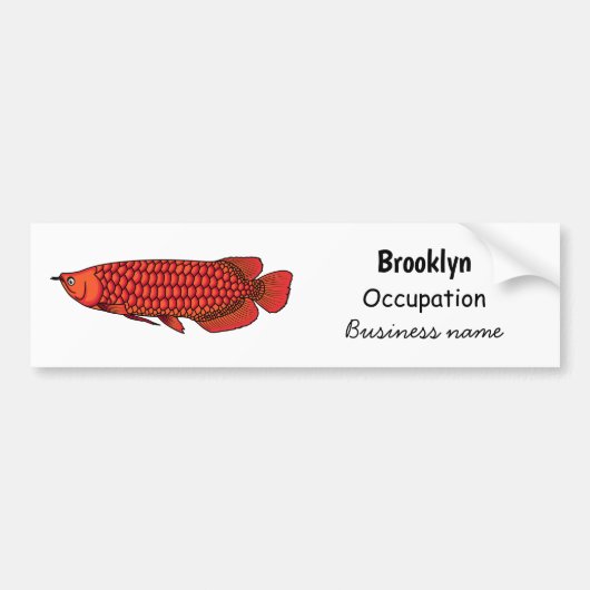 Rode cartoon in Arowana Bumpersticker (Voorkant)