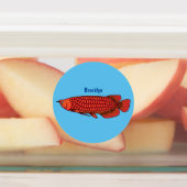 Rode cartoon in Arowana Labels (Aangebracht)