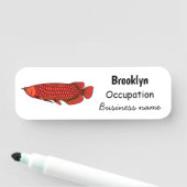 Rode cartoon in Arowana Naamplaatje (In situ)