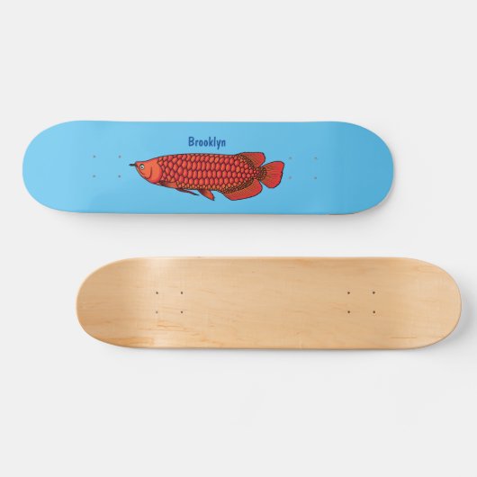 Rode cartoon in Arowana Persoonlijk Skateboard (Horizontaal)