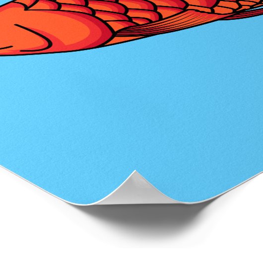 Rode cartoon in Arowana Poster (Hoek)