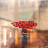 Rode cartoon in Arowana Raamsticker (Vel 2)