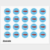 Rode cartoon in Arowana Ronde Sticker (Vel)